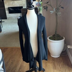NWT Tommy Bahama Black Ribbed Open-Front Cardigan